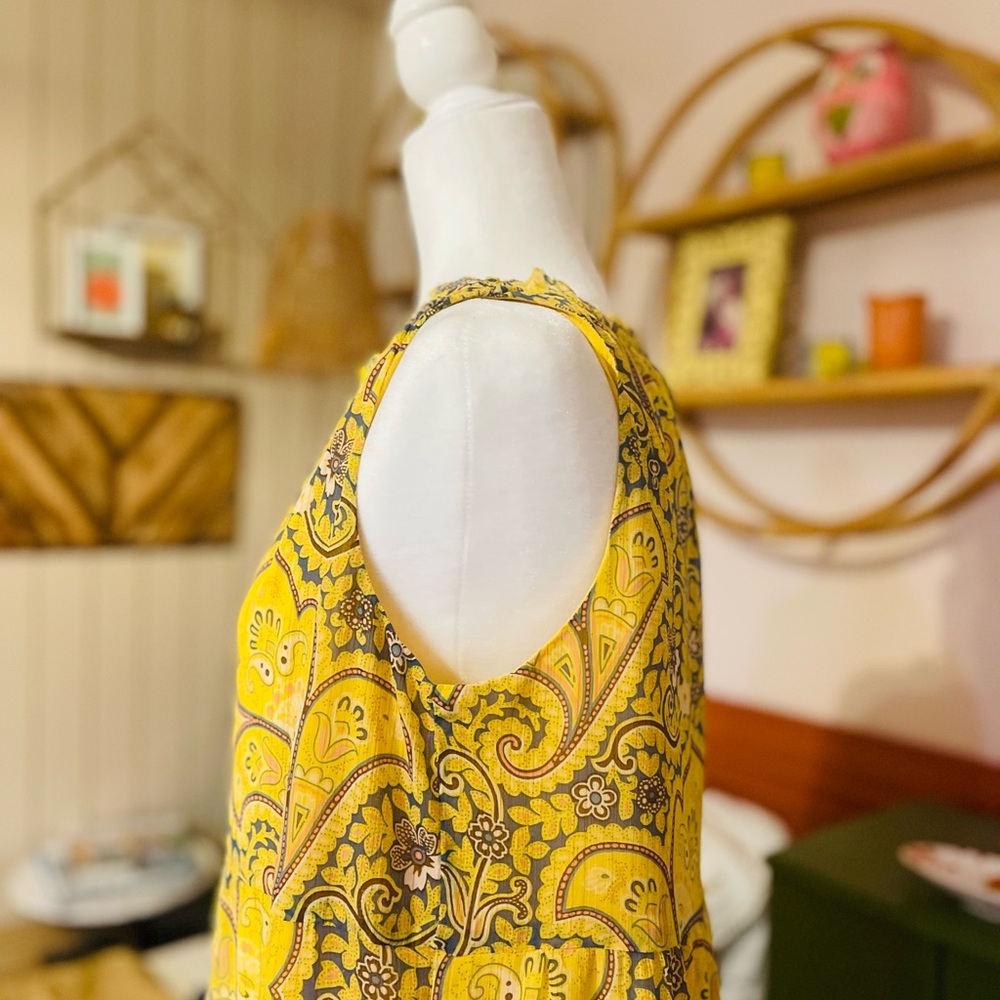 ๐๐LOFT Yellow Paisley Mini Sundress. FINAL PRICE - Picture 3 of 6